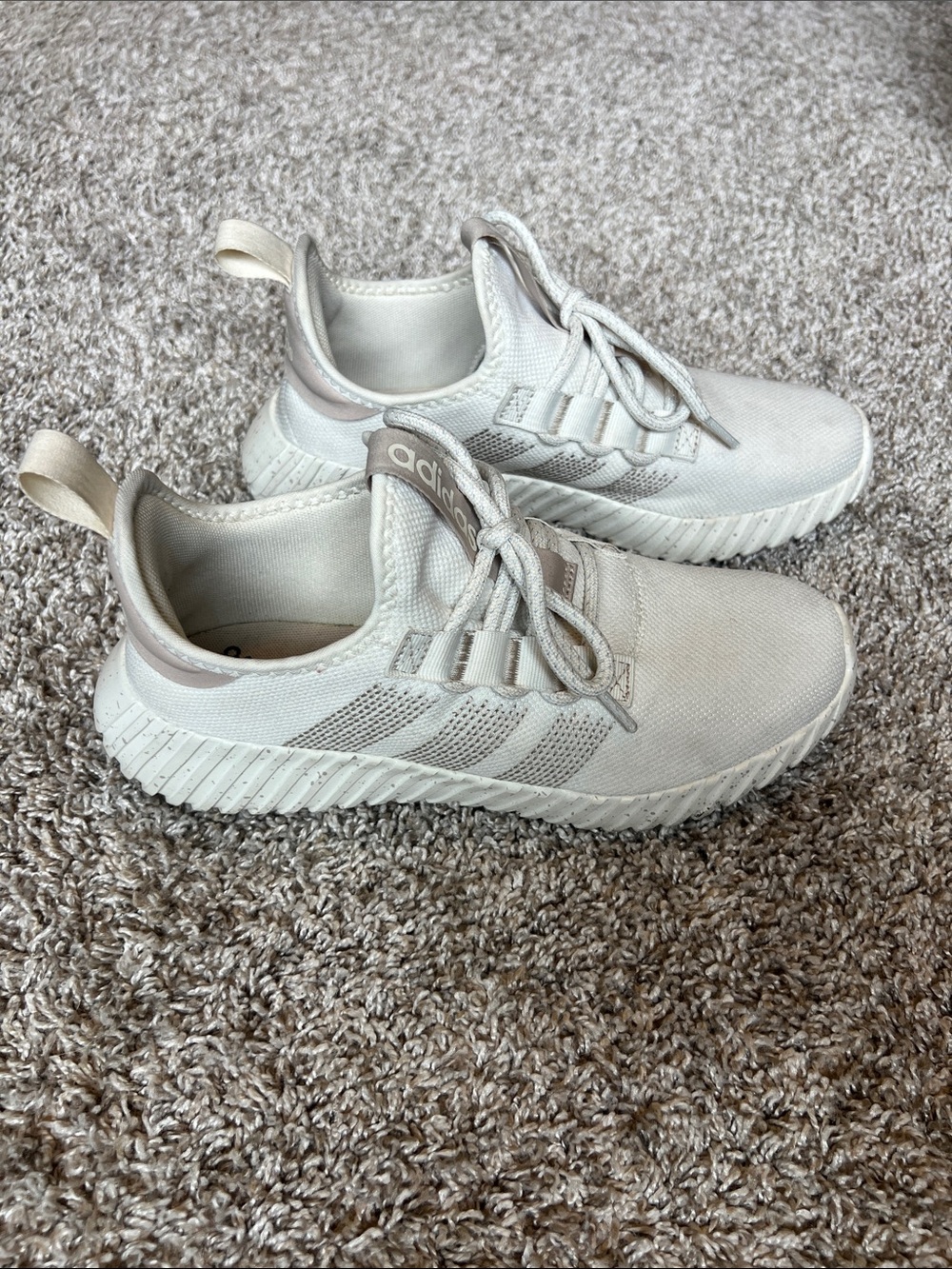 adidas Slip-On Knit Sneakers in Light Beige